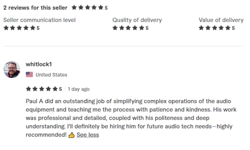 5-Star Fiverr Review from Client